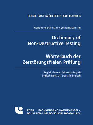 cover image of Dictionary of Non-Destructive Testing / Wörterbuch der Zerstörungsfreien Prüfung